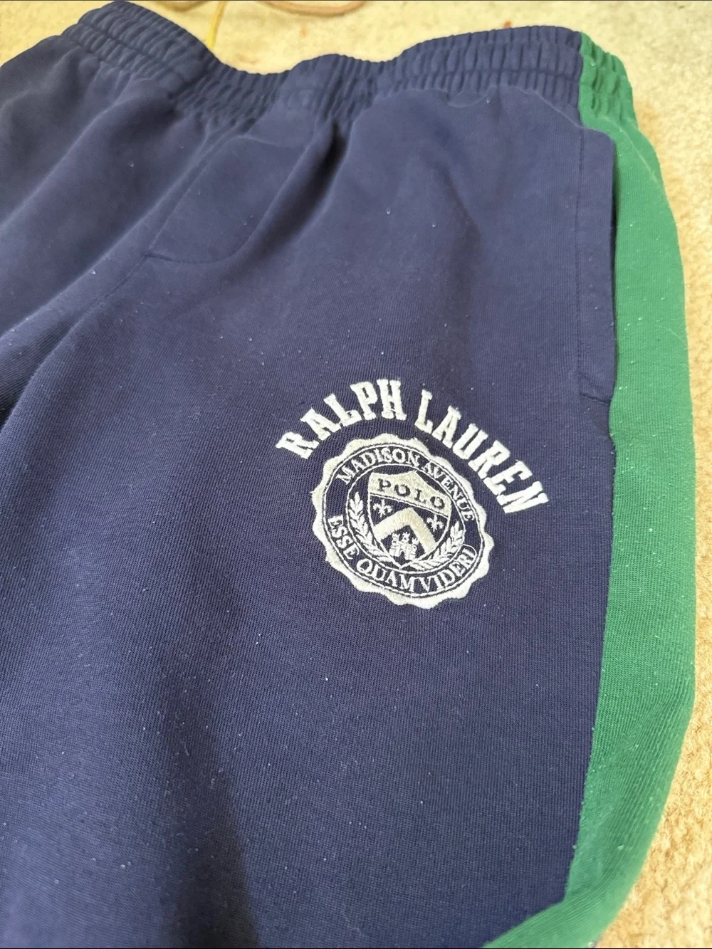 Ralph Lauren Kids Navy & Green Athletic Joggers